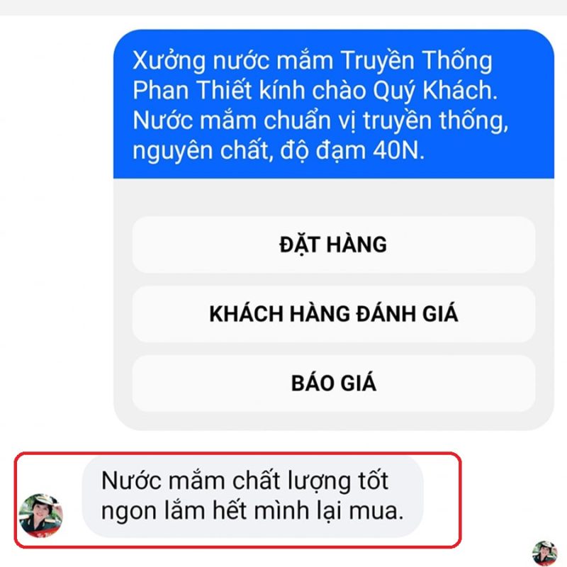 PHẢN HỒI KHÁCH HÀNG 20 Nước mắm truyền thống phan thiết