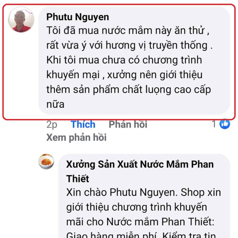 PHẢN HỒI KHÁCH HÀNG 40 Nước mắm truyền thống phan thiết